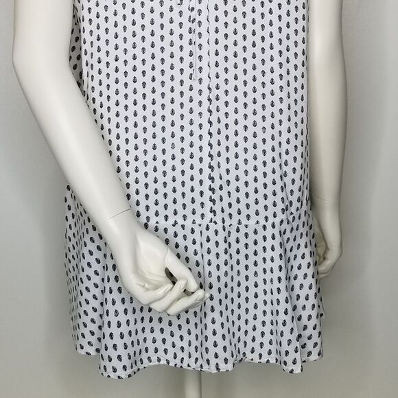 Libby Edelman‎ Womens Sleeveless White Navy Top Size L - Picture 9 of 12